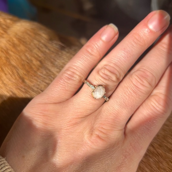 Vintage Art Deco Genuine Moonstone Ring 🌙 - Picture 4 of 4